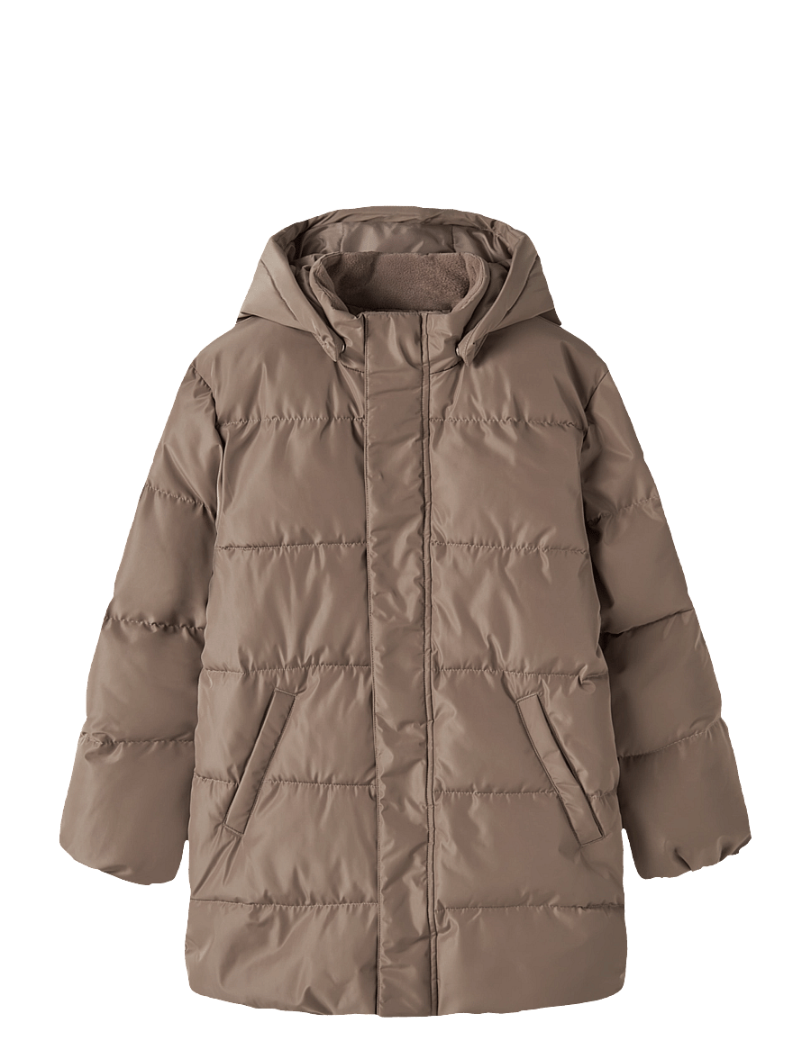 name it - NKFMEDOW03 PUFFER JACKET LONG FO - winterjacke - brown lentil - 0