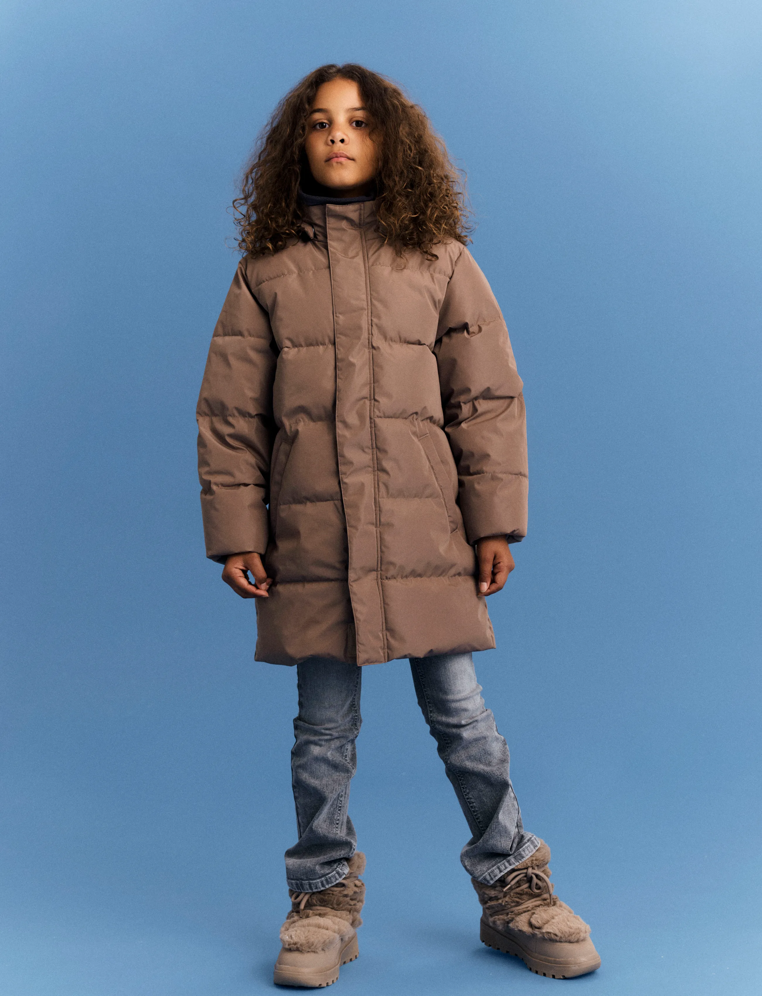 name it - NKFMEDOW03 PUFFER JACKET LONG FO - winter jackets - brown lentil - 3