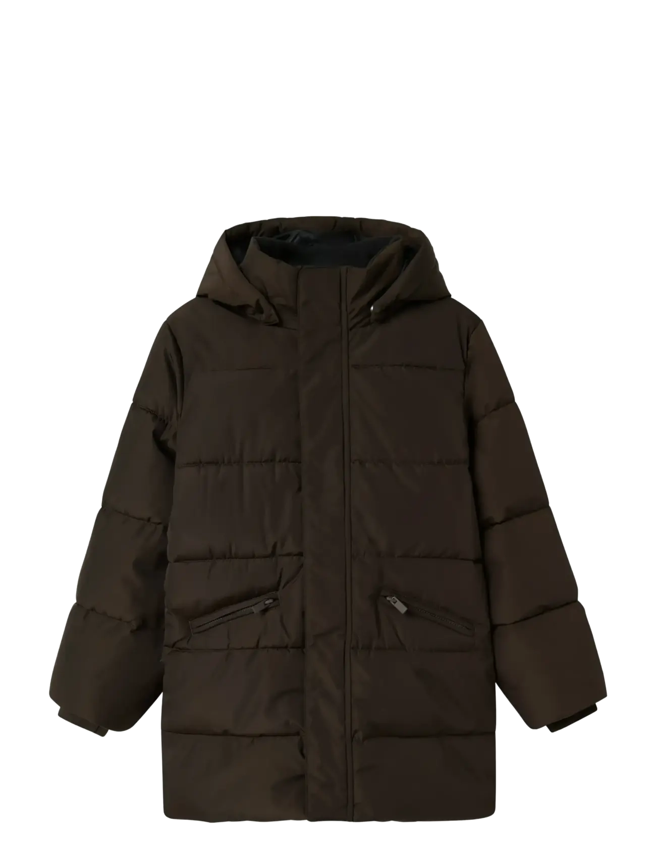 NAME IT Nkfmedow03 Puffer Jacke Long Fo Braun - 122 - Kinder