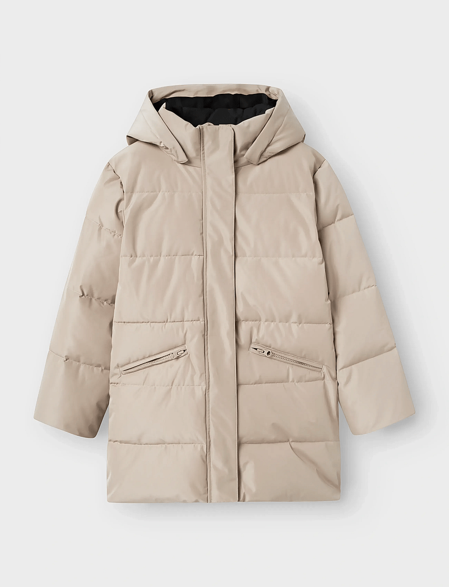 name it - NKFMEDOW03 PUFFER JACKET LONG FO - winterjacke - pure cashmere - 0