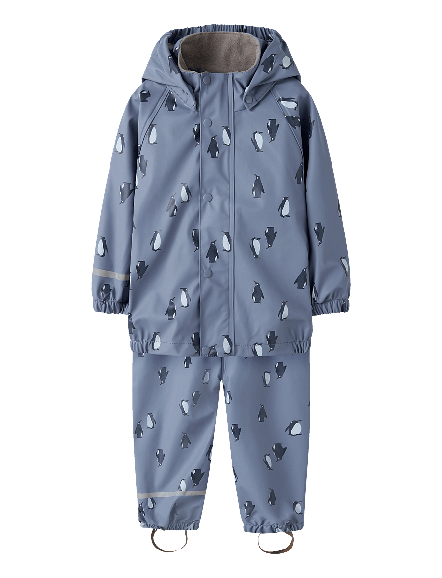 name it - NMMDRY10 RAIN SET AU AOP FO - regensets - country blue - 0