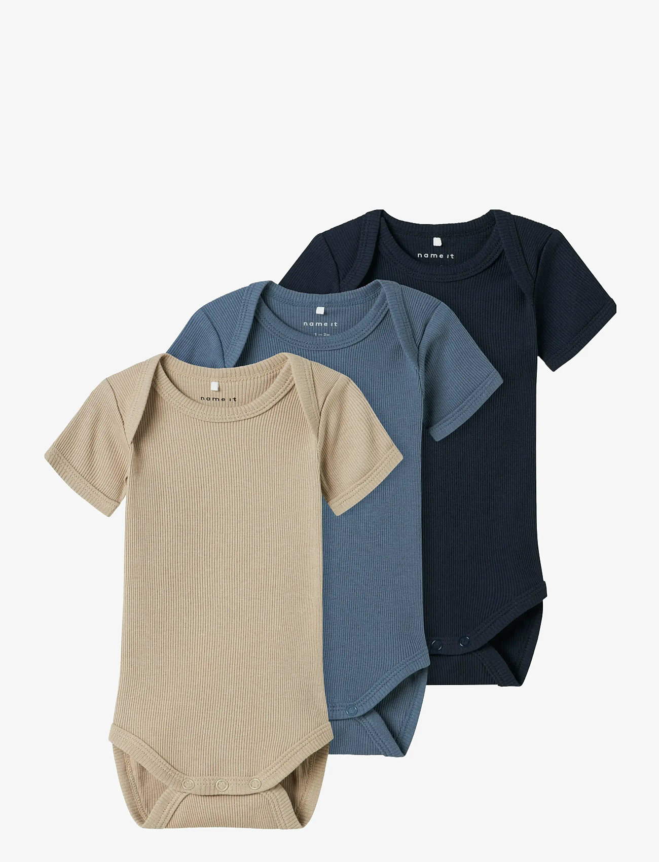 name it - NBNBODY 3P SS SOLID RIB NOOS - kurzärmelige - china blue - 0