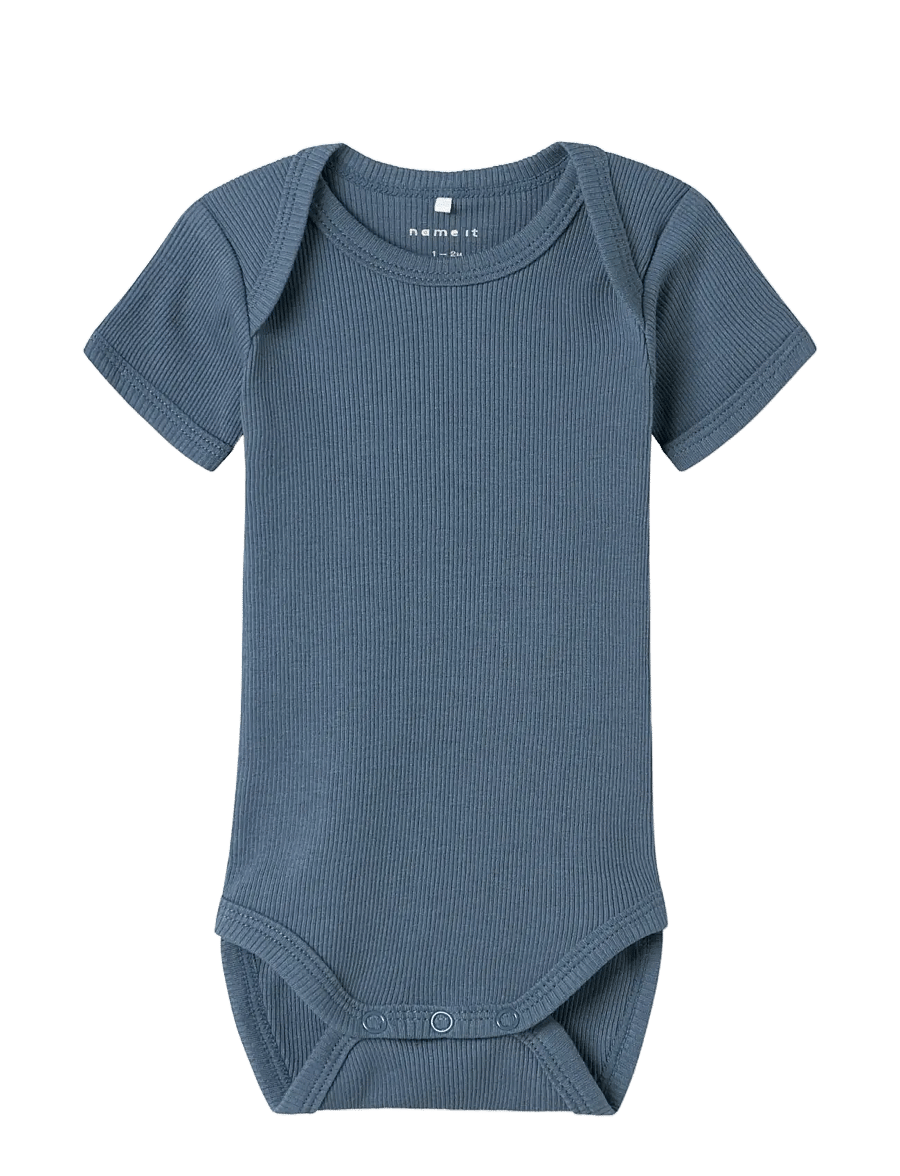 name it - NBNBODY 3P SS SOLID RIB NOOS - komplety body - china blue - 3