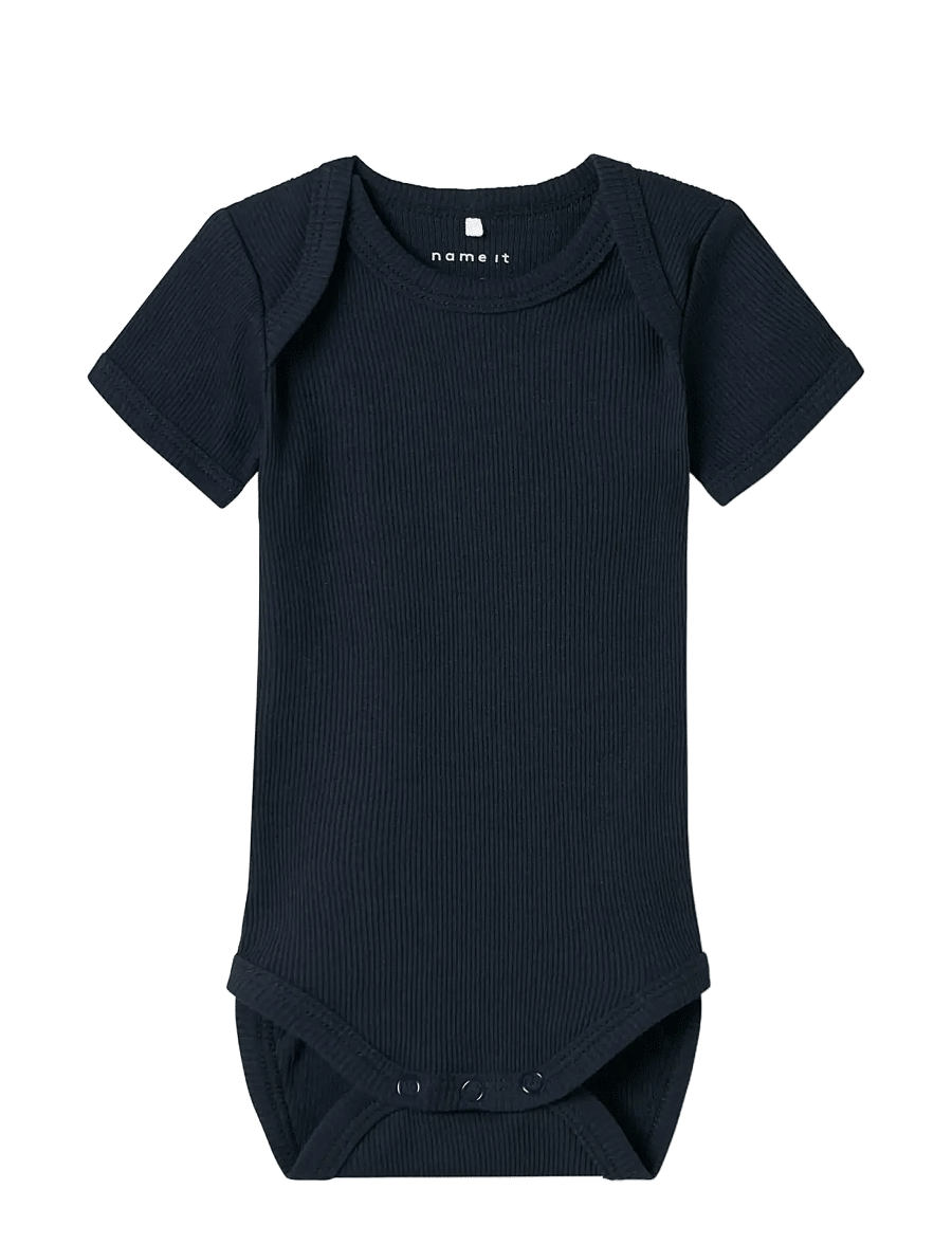 name it - NBNBODY 3P SS SOLID RIB NOOS - komplety body - china blue - 4