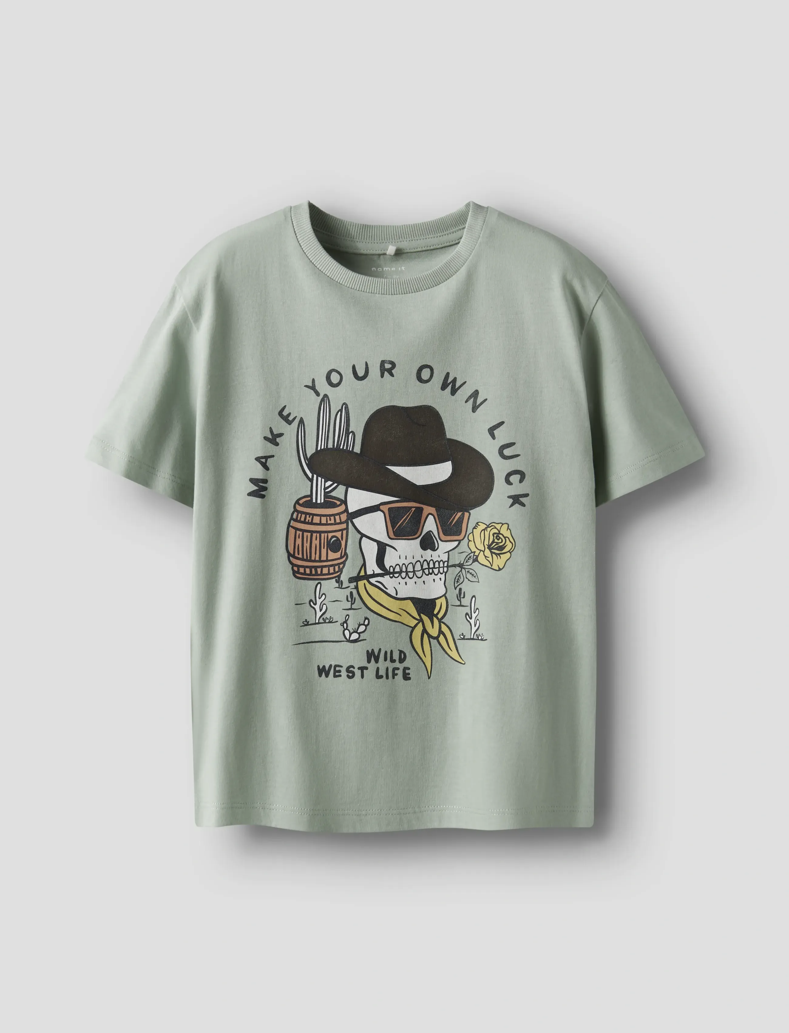 name it - NKMHALS SS NREG TOP - kortærmede t-shirts - aqua gray - 2