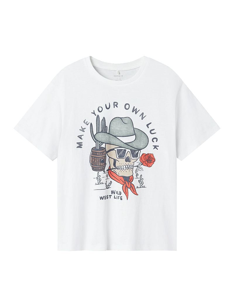 name it - NKMHALS SS NREG TOP - lühikeste varrukatega t-särgid - bright white - 0