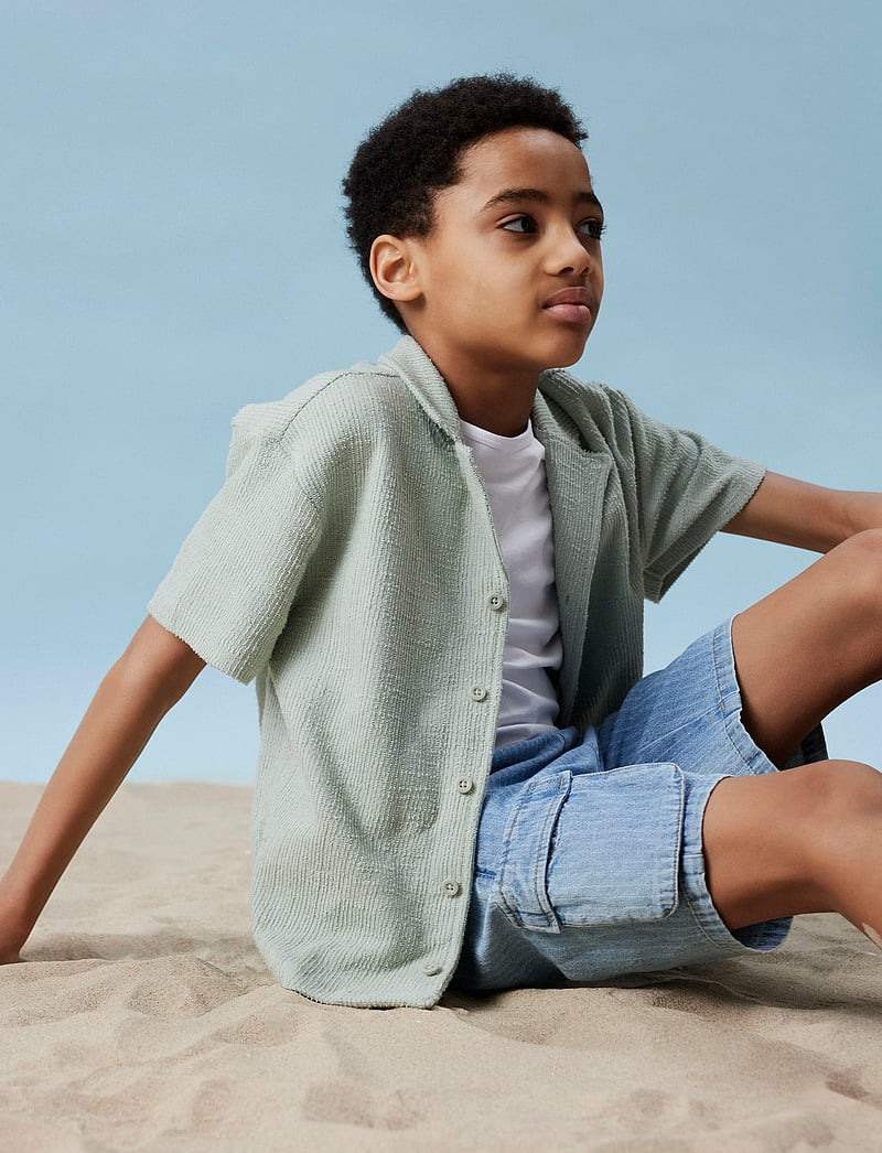 name it - NKMHIVAJ SS NREG SHIRT - kurzärmlige hemden - aqua gray - 0