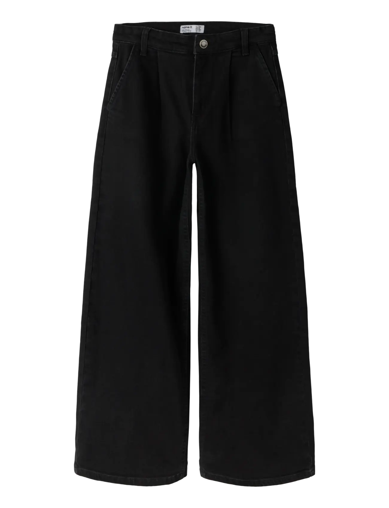 name it Nkfbella Wide Hw Pl Jeans 3020-Xb Noos, 134, Black, Jeans > Vidde Jeans, Børn