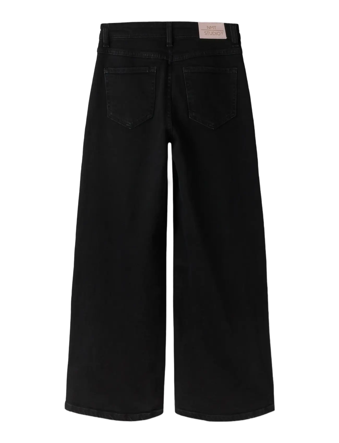 name it - NKFBELLA WIDE HW PL JEANS 3020-AZ L NOOS - laia säärega teksad - black denim - 1