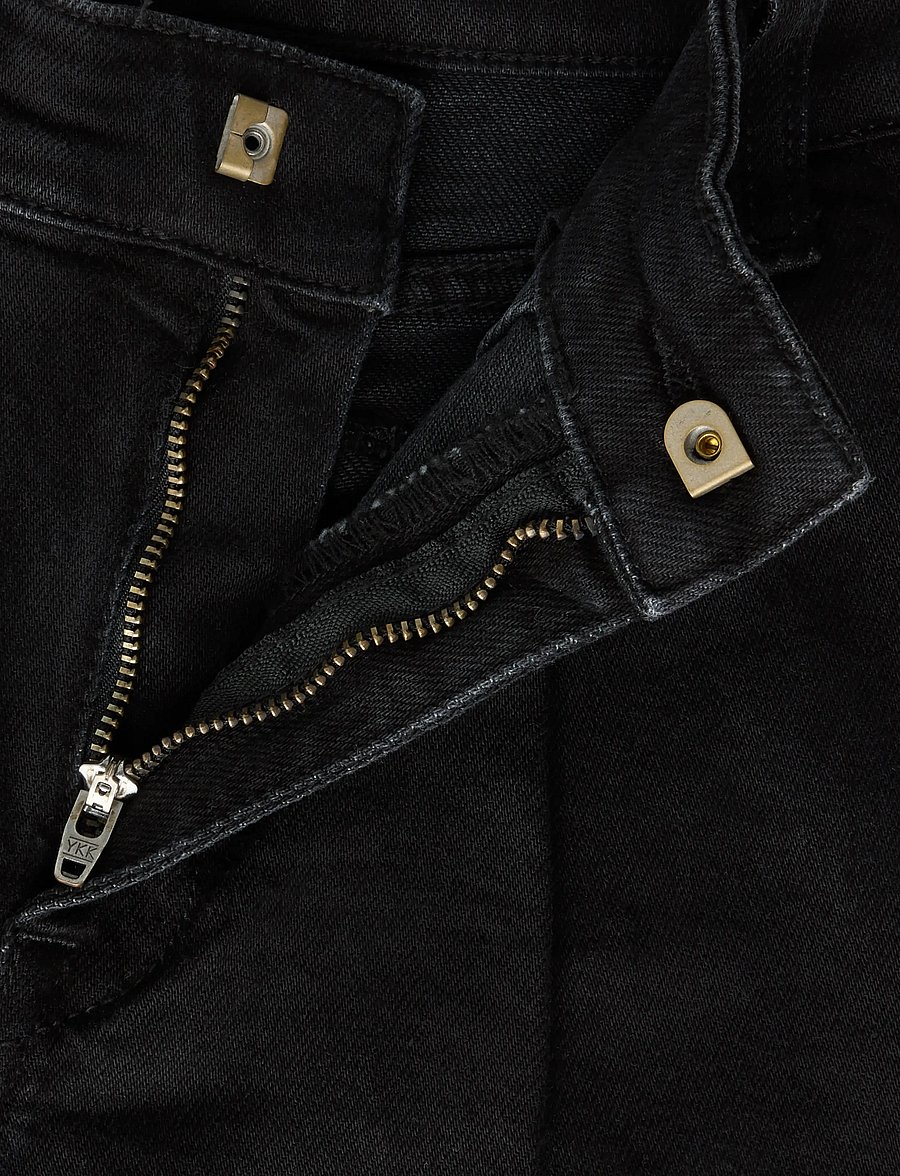 name it - NKFBELLA WIDE HW PL JEANS 3020-AZ L NOOS - laia säärega teksad - black denim - 3