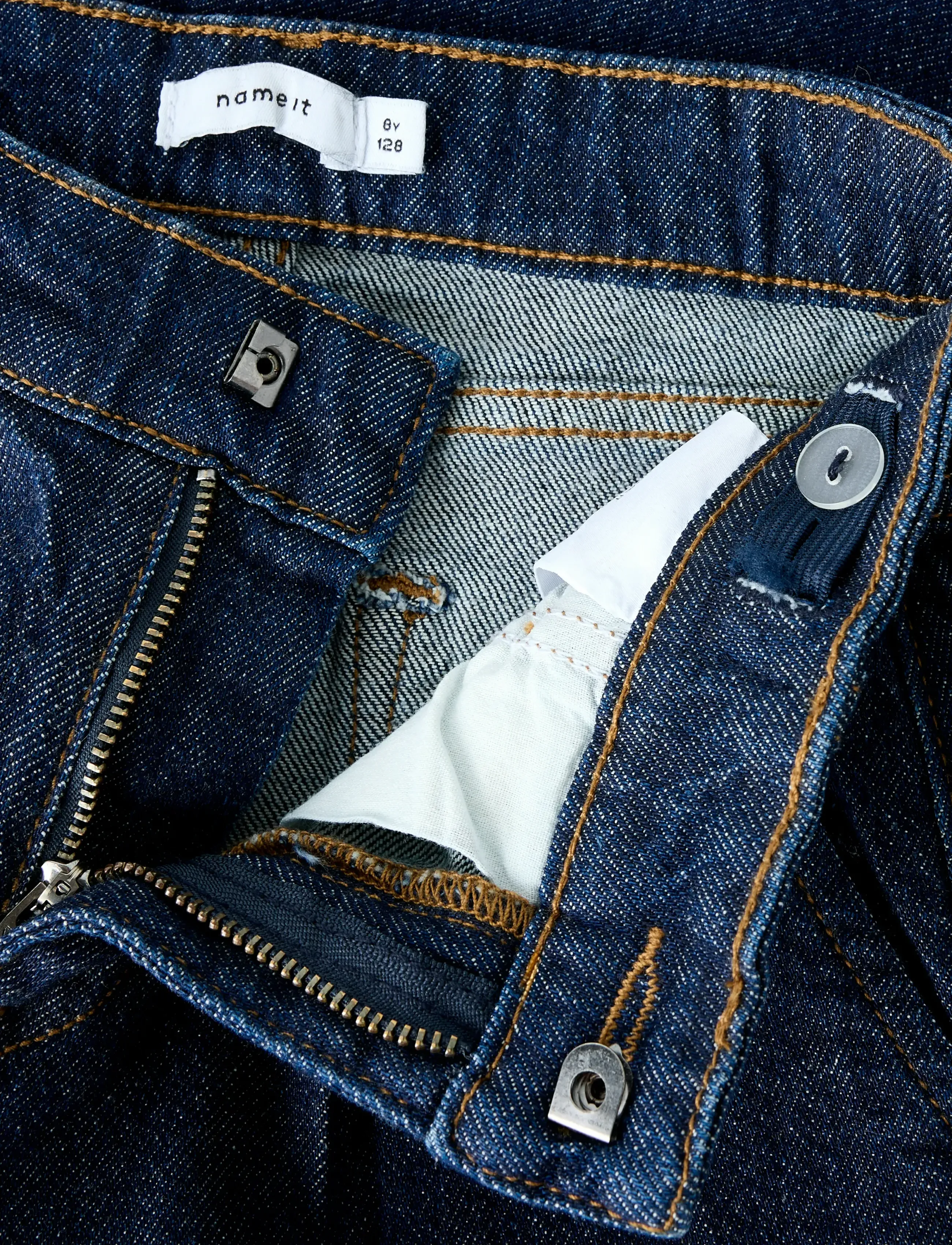 name it - NKFBELLA WIDE HW PL JEANS 3020-AZ L NOOS - hosen mit weitem bein - dark blue denim - 4