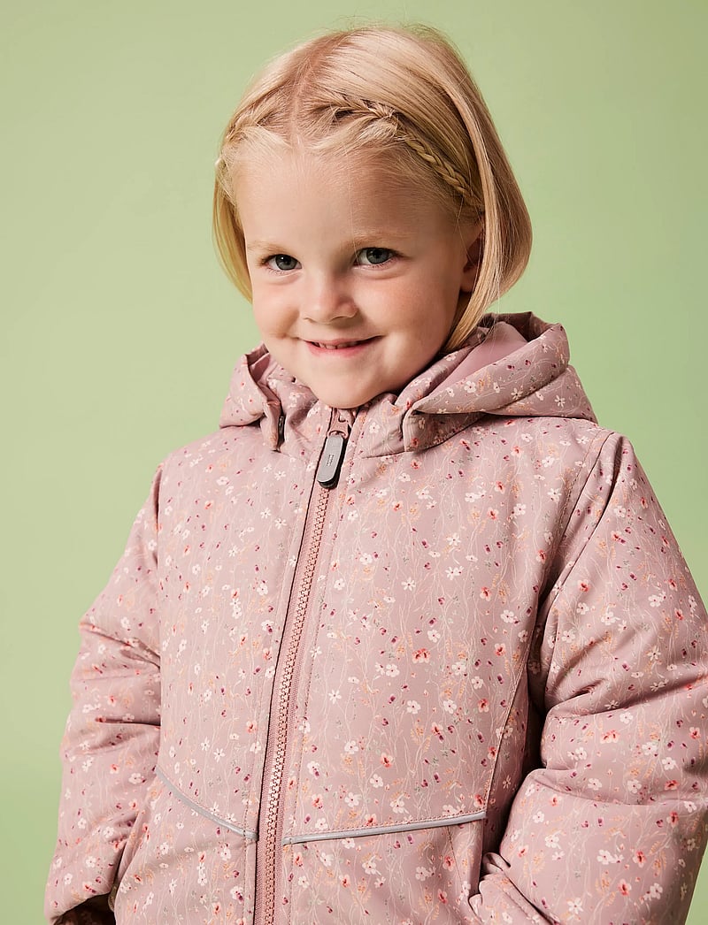 name it - NMFMAXI PA JACKET AOP NOOS - talvejope - woodrose - 0