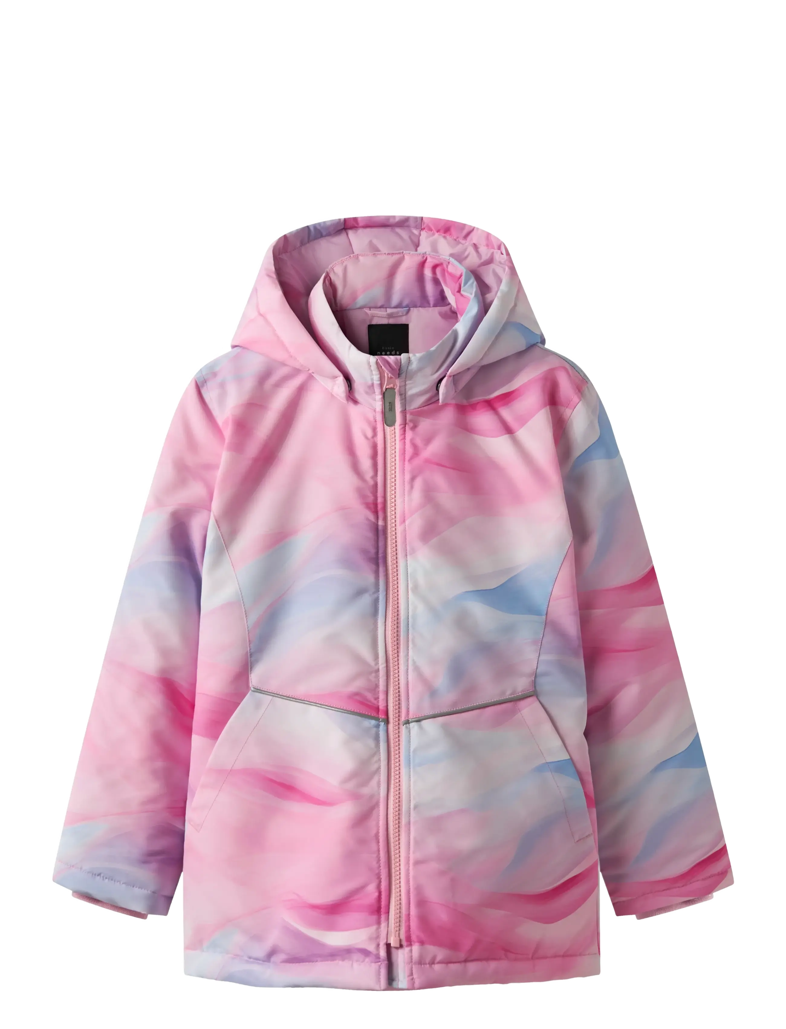 name it Nkfmaxi Pa Jacket Aop Noos, 128, Pink, Jakker Og Frakker > Puffer Og Vatterede, Børn