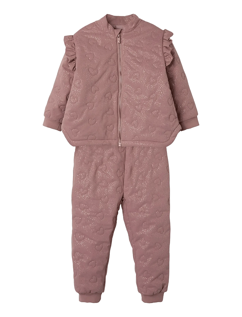 name it - NMFMOON QUILT SET GLITTER FO - termokomplektid - woodrose - 1