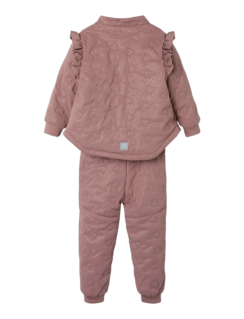 name it - NMFMOON QUILT SET GLITTER FO - termokomplektid - woodrose - 2