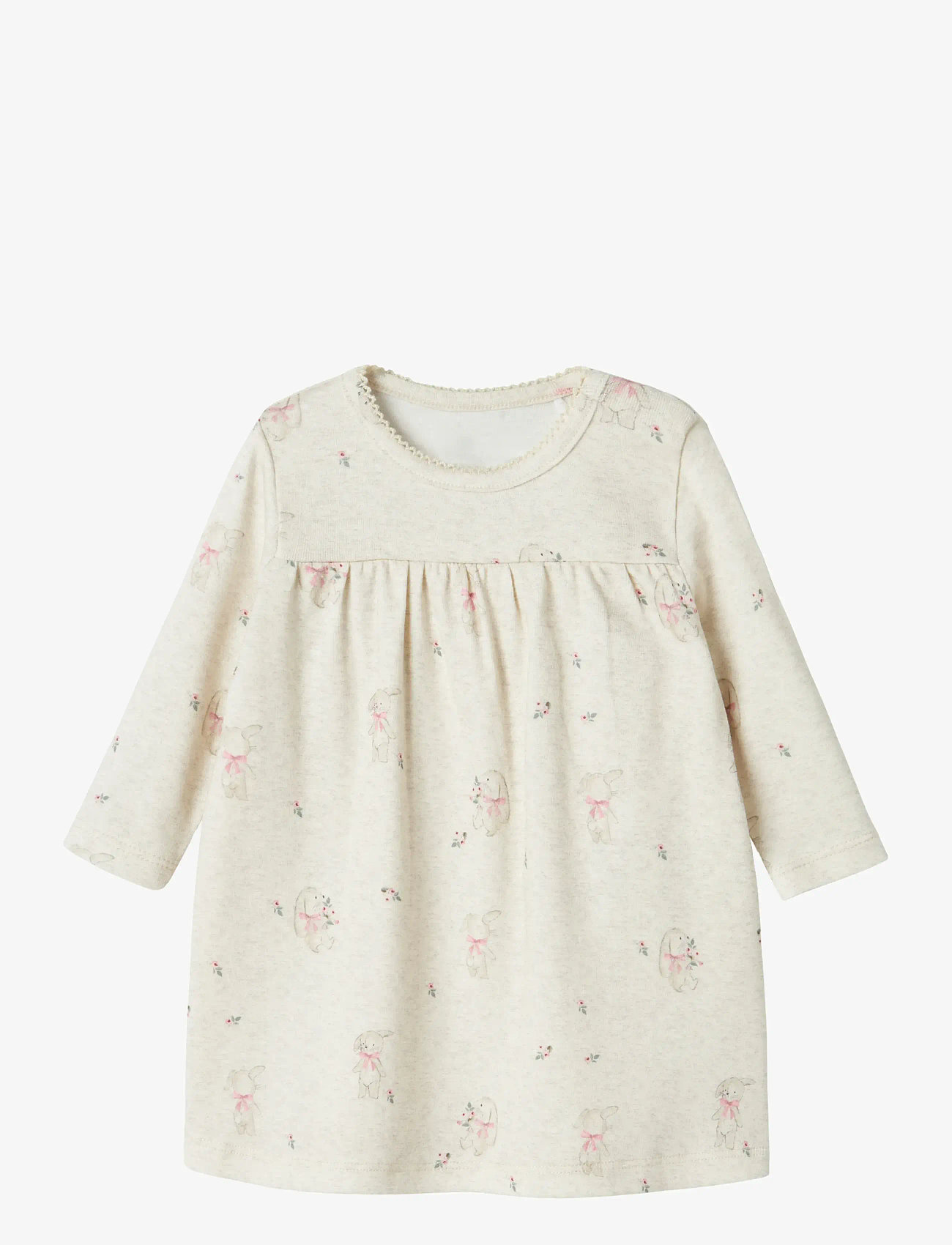 name it - NBFHALLO LS DRESS BOX - långärmade babyklänningar - peyote melange - 0