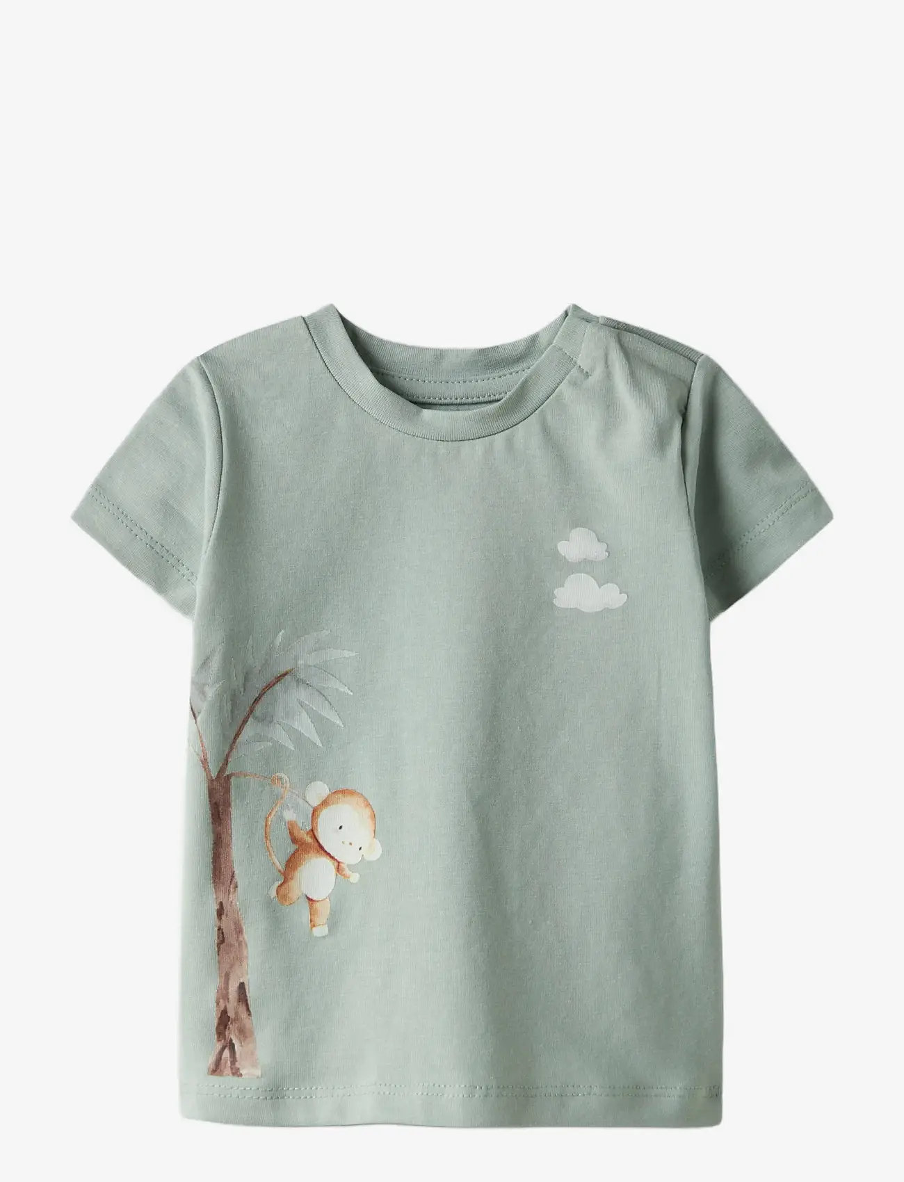 name it - NBMHARRISON SS TOP BOX - short-sleeved t-shirts - aqua gray - 0