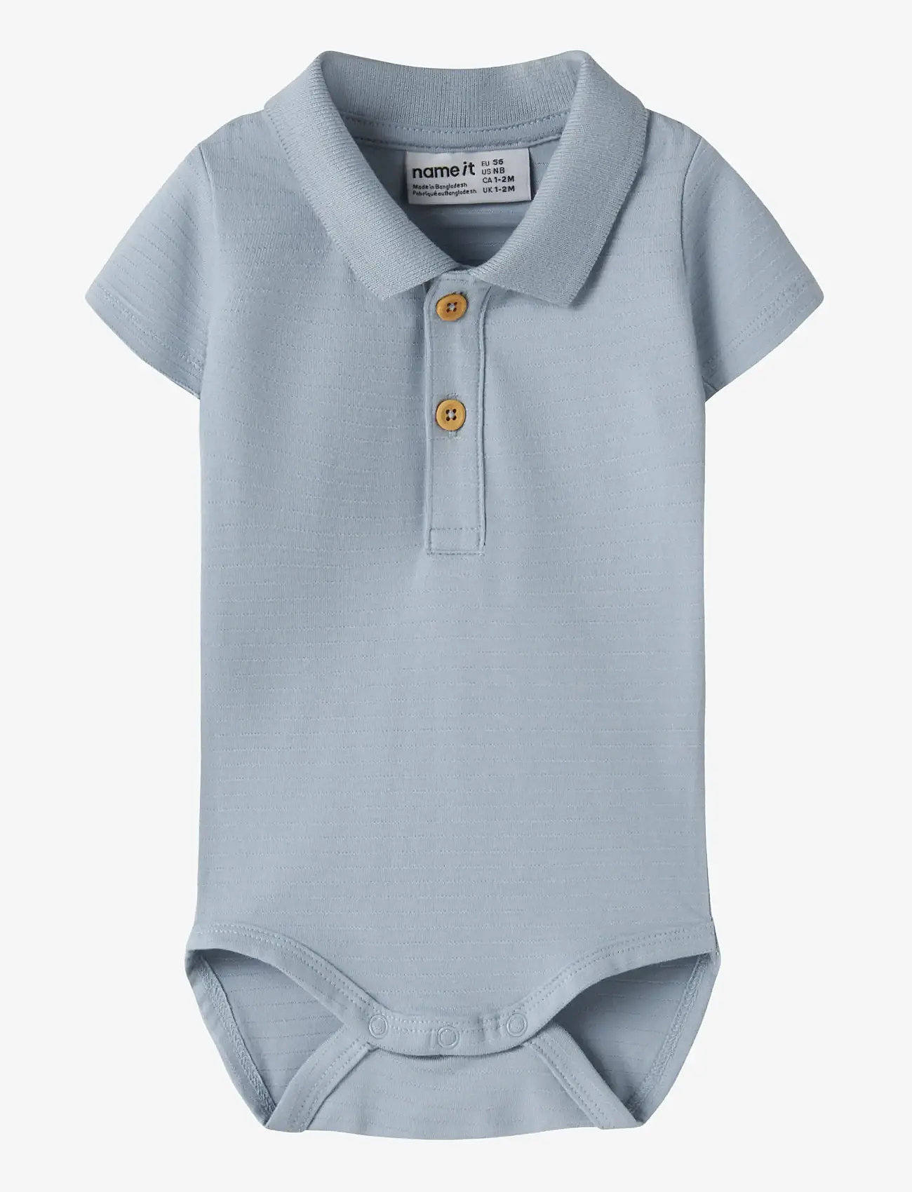 name it - NBMHOFMAN SS POLO BODY - kortærmede bodyer - blue fog - 0
