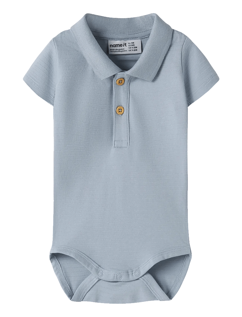 name it - NBMHOFMAN SS POLO BODY - kortærmede bodyer - blue fog - 0