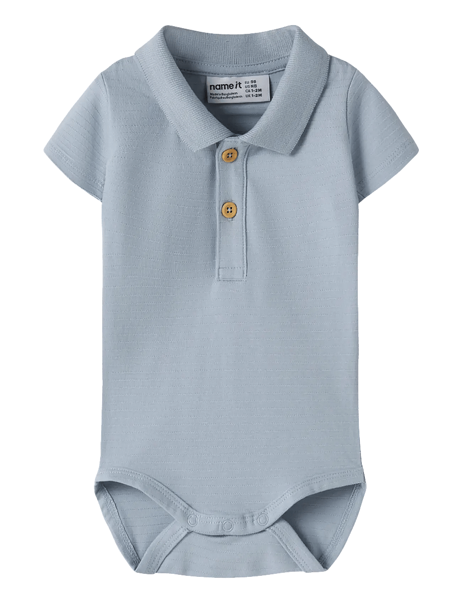 name it - NBMHOFMAN SS POLO BODY - kortärmade bodies - blue fog - 0