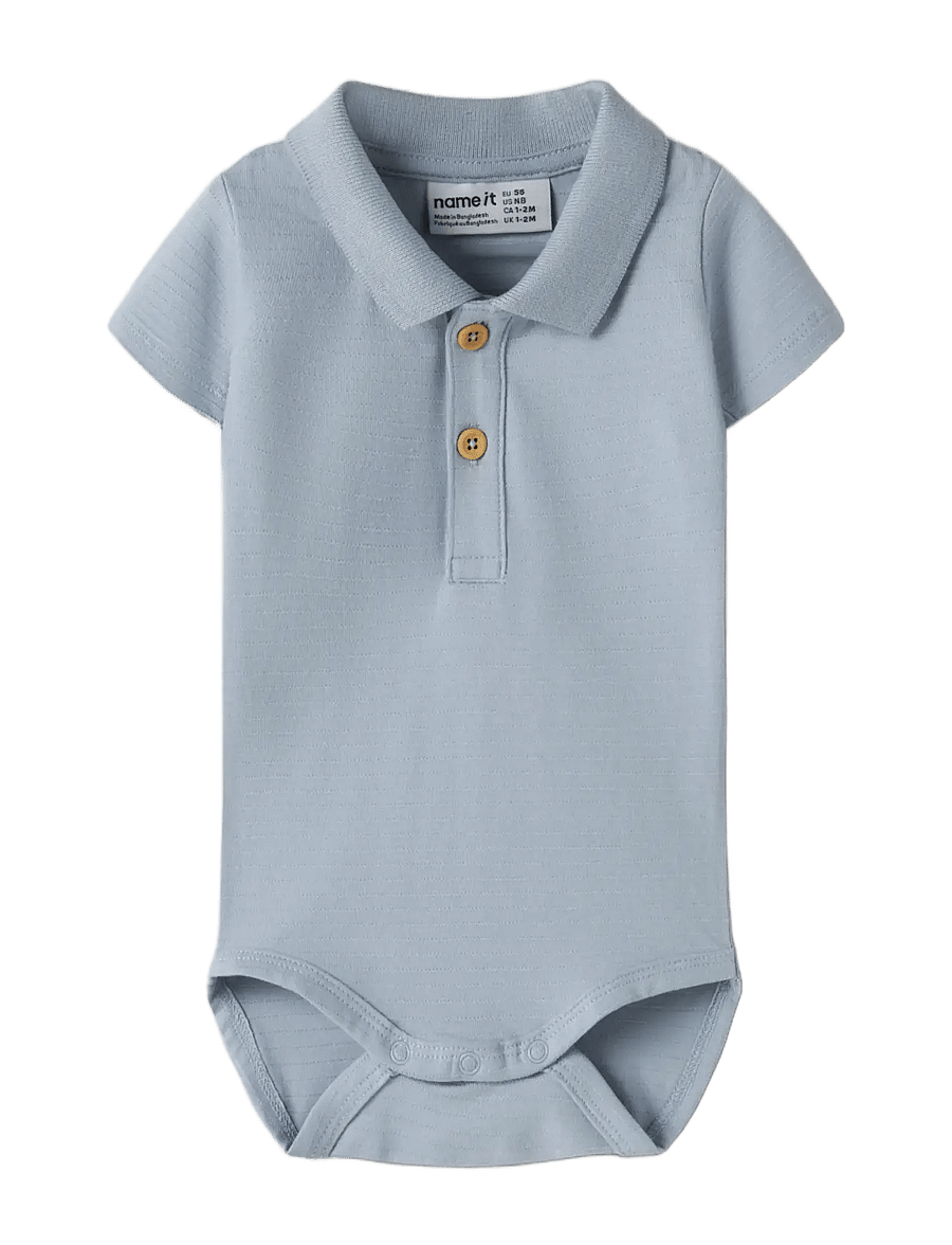 name it - NBMHOFMAN SS POLO BODY - kortärmade bodies - blue fog - 2