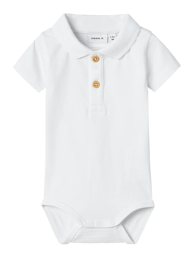 name it - NBMHOFMAN SS POLO BODY - kortærmede bodyer - bright white - 0
