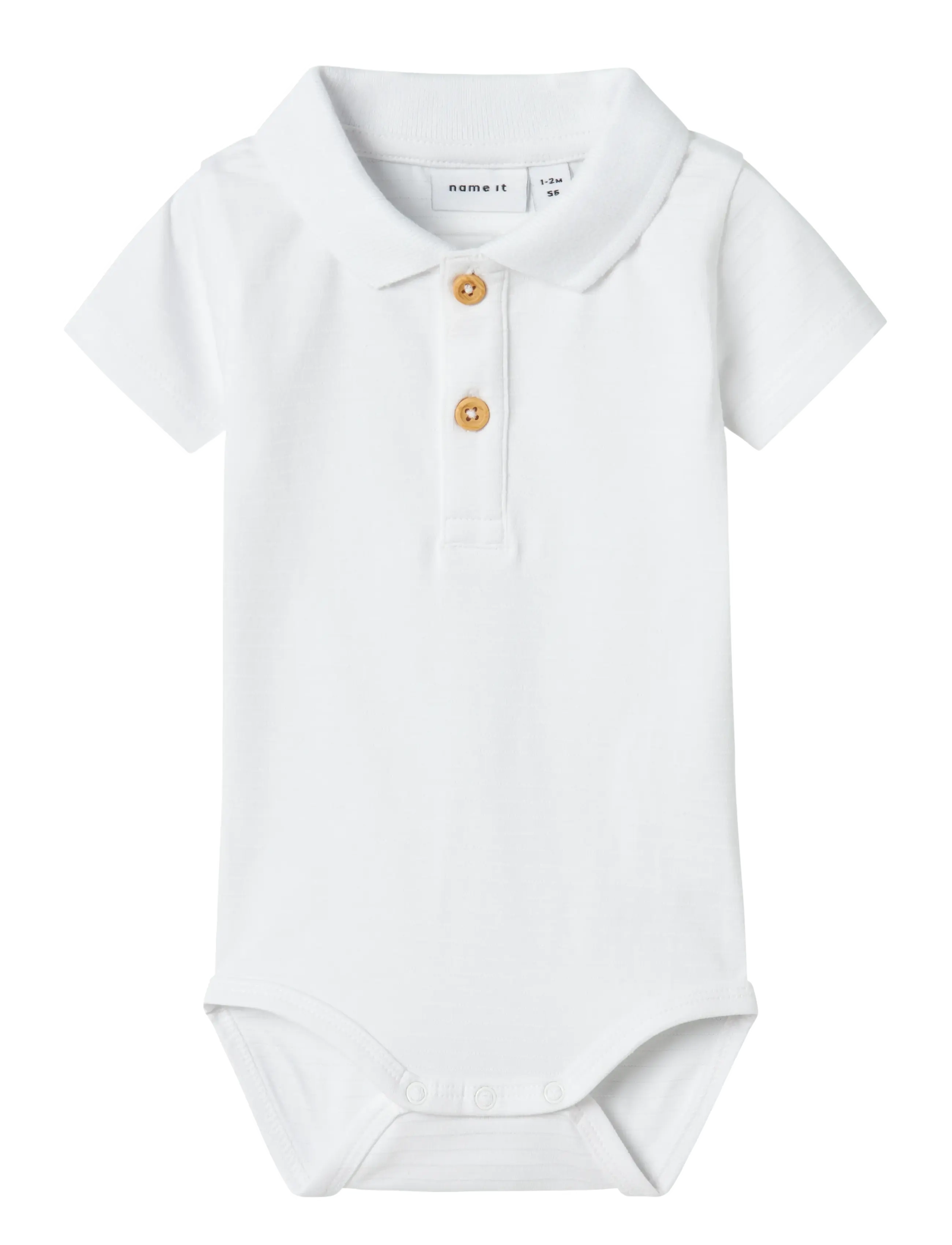 name it - NBMHOFMAN SS POLO BODY - stutterma samfellur - bright white - 0