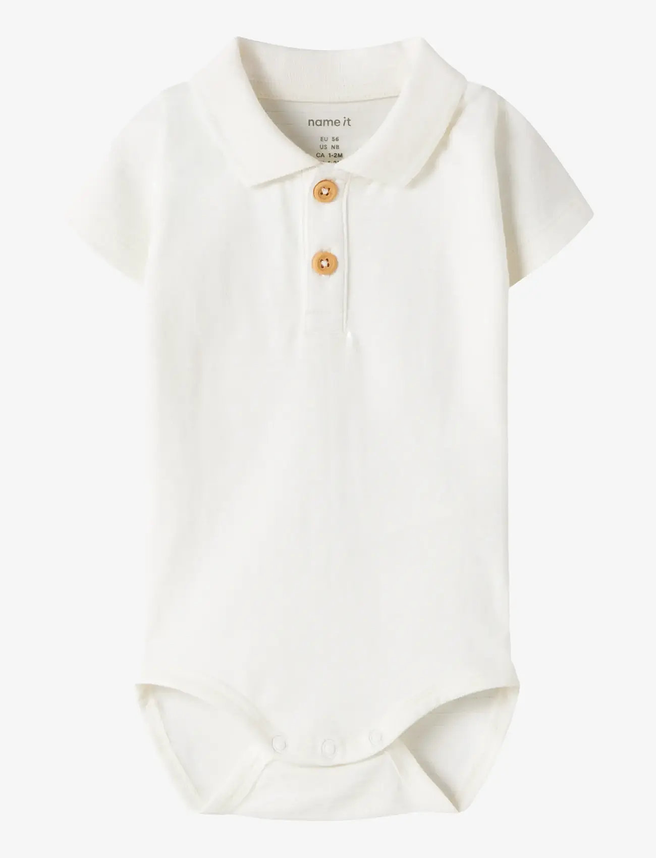 name it - NBMHOFMAN SS POLO BODY - kurzärmelige bodys - cloud dancer - 0