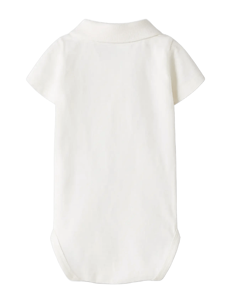 name it - NBMHOFMAN SS POLO BODY - kurzärmelige bodys - cloud dancer - 1