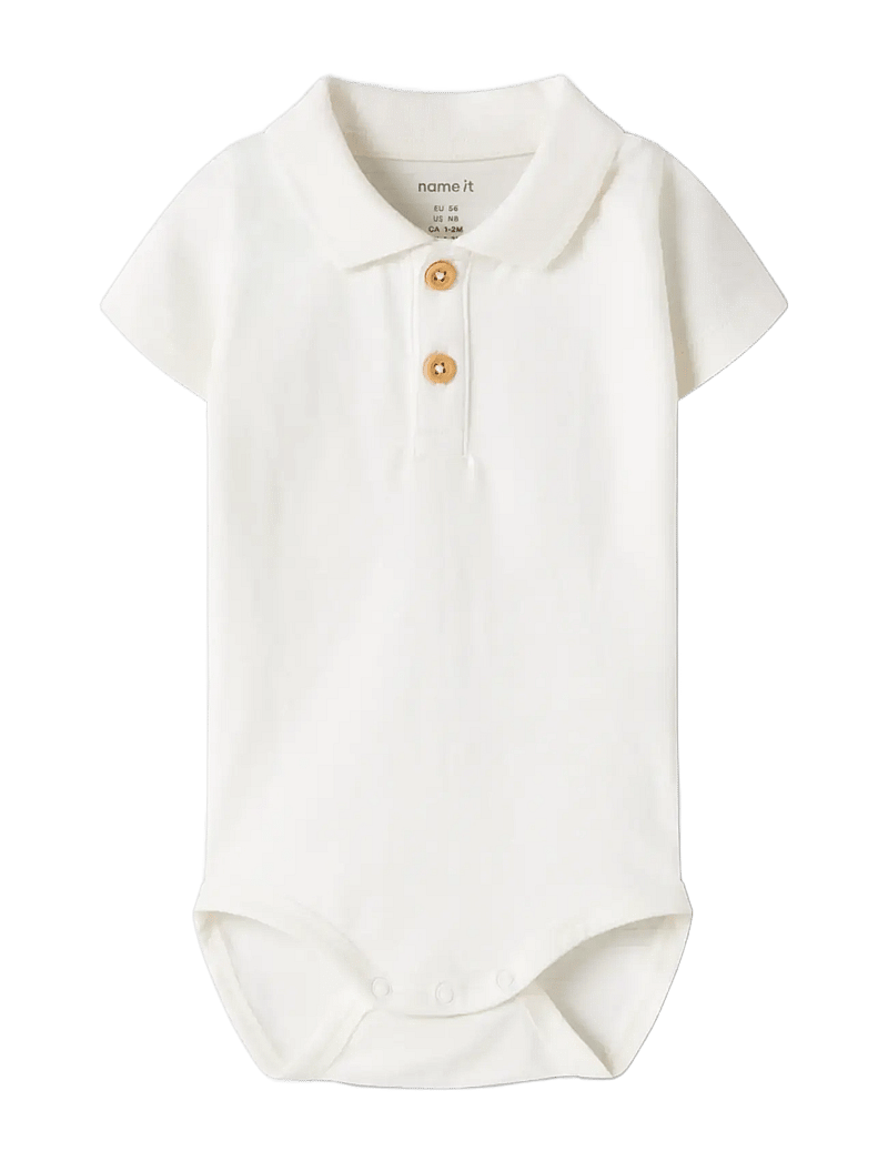 name it - NBMHOFMAN SS POLO BODY - kurzärmelige bodys - cloud dancer - 2