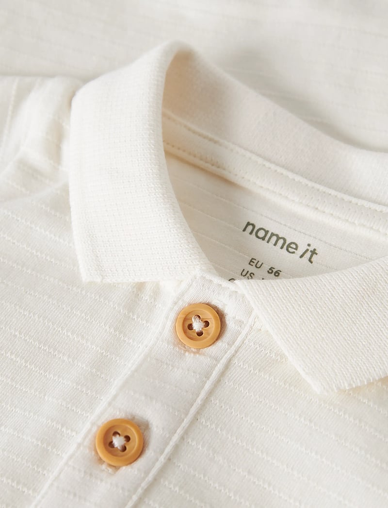 name it - NBMHOFMAN SS POLO BODY - kurzärmelige bodys - cloud dancer - 3