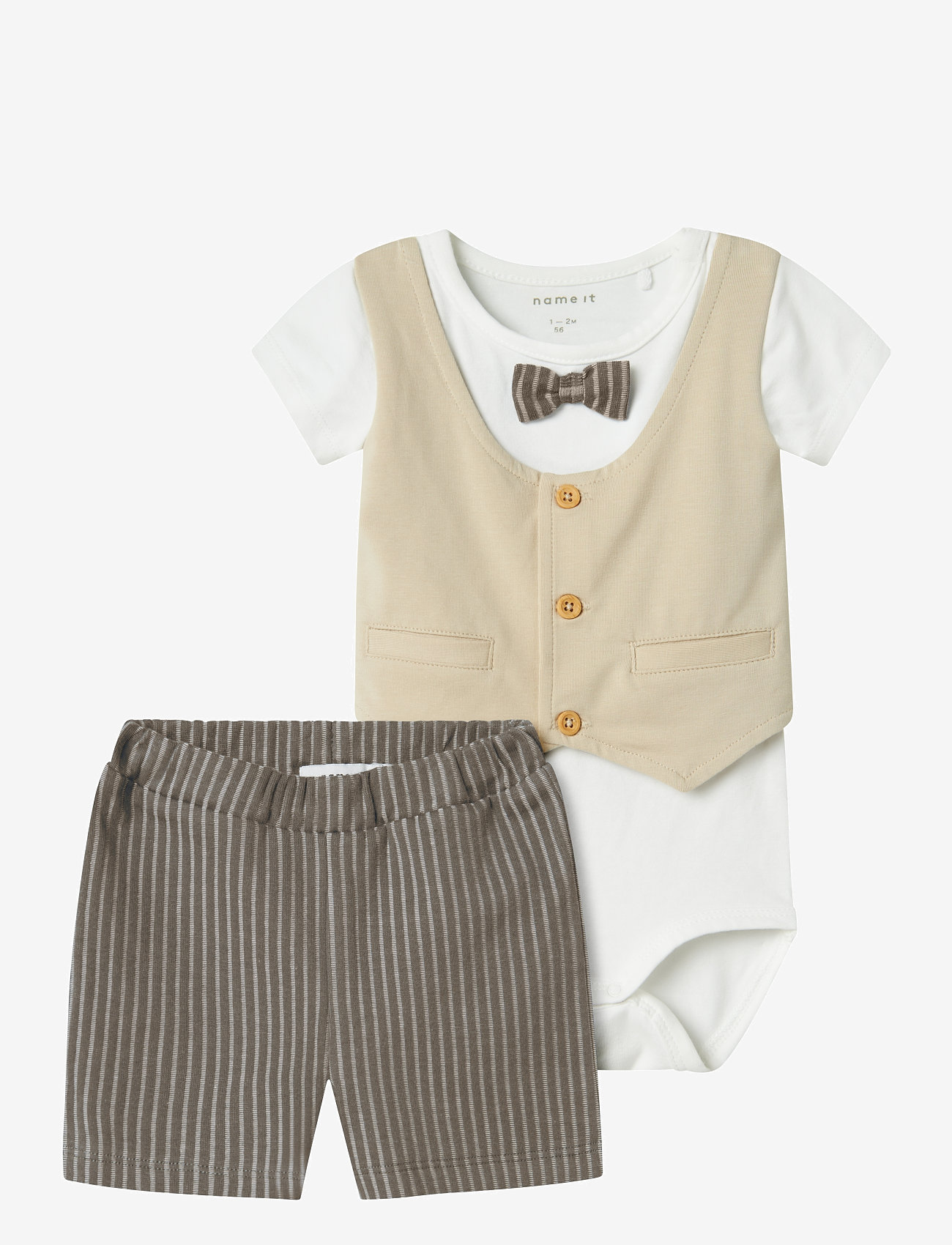 name it - NBMHELMAR SHORTS SET - sets mit kurzärmeligem t-shirt - walnut - 0