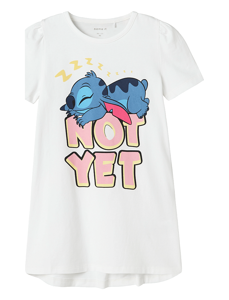 name it - NMFASTA STITCH SS NIGHTGOWN WDI - lühikeste varrukatega t-särgid - bright white - 1