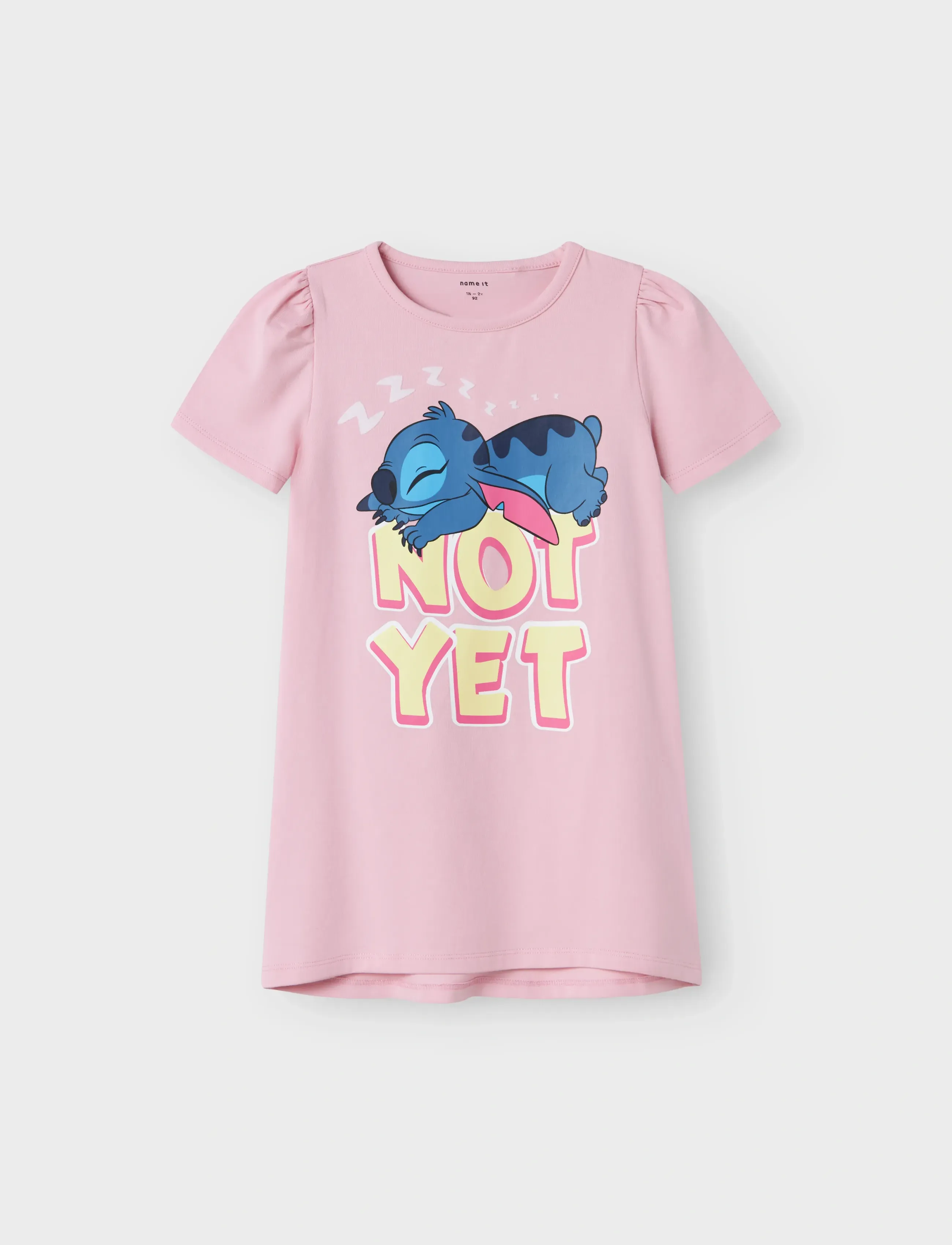 name it Nmfasta Stitch Ss Nightgown Wdi, 98, Pink, T-Shirts > Kortærmede, Børn