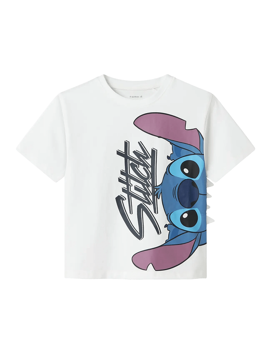 name it - NMMANWIT STITCH NREG SS TOP WDI - kortærmede t-shirts - bright white - 1
