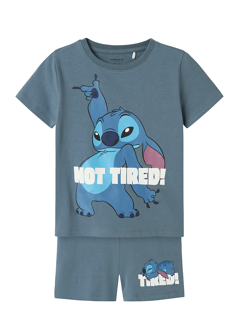 name it - NMMARUSH STITCH NREG SS NIGHTSET WDI - pyjamasset - blue mirage - 0