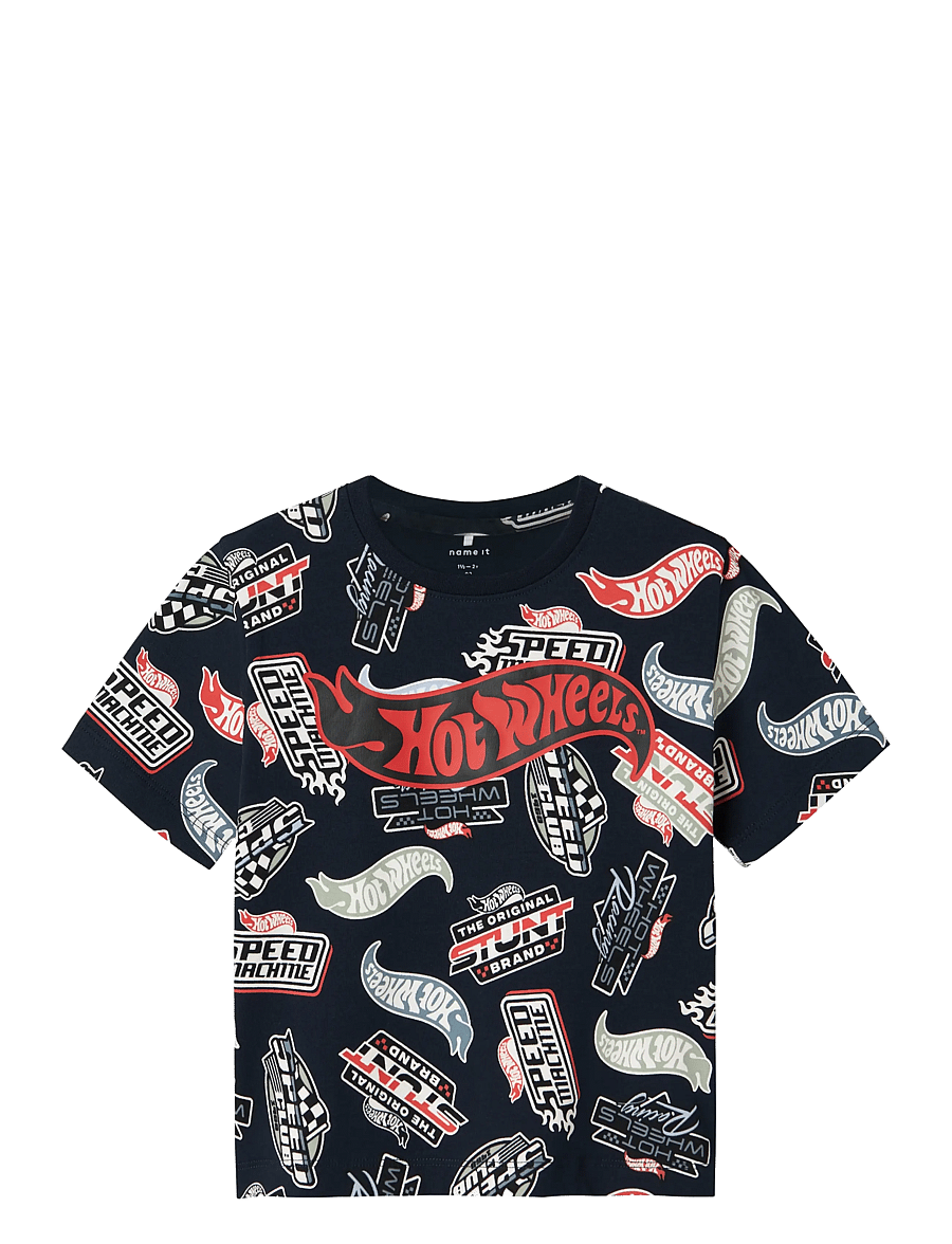 name it - NMMARY HOTWHEELS NREG SS TOP SKY - korte mouwen - navy blazer - 1