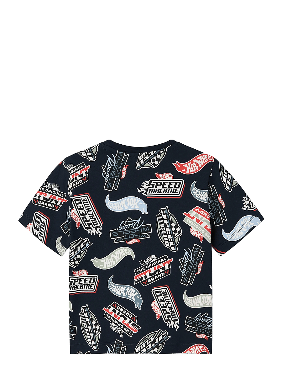 name it - NMMARY HOTWHEELS NREG SS TOP SKY - korte mouwen - navy blazer - 2