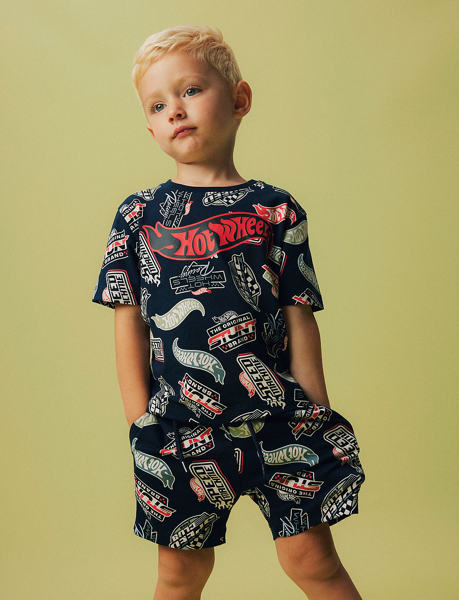 name it - NMMARY HOTWHEELS NREG SS TOP SKY - korte mouwen - navy blazer - 3