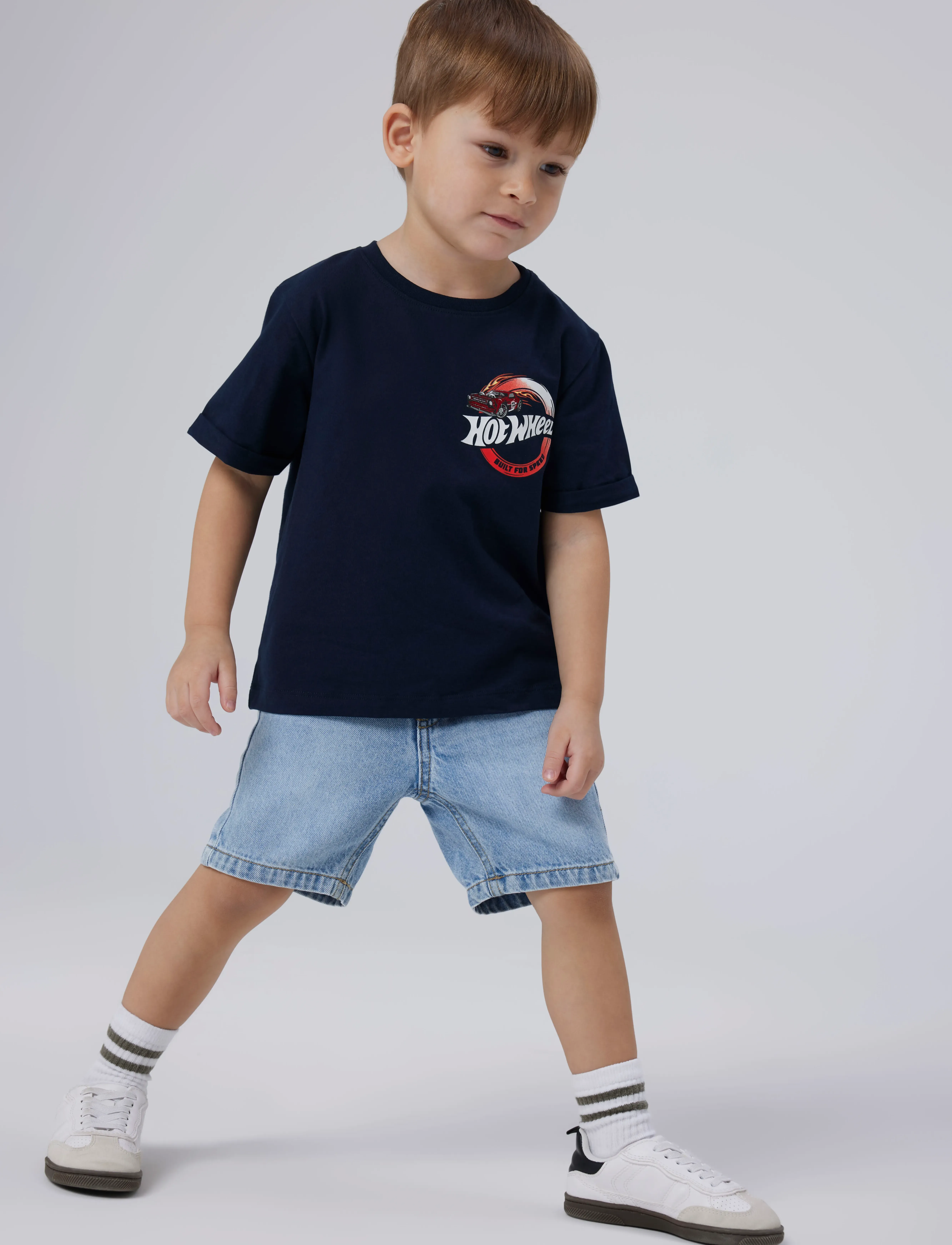 name it - NMMATREUS HOTWHEELS NREG SS TOP BOX SKY - kortärmade t-shirts - navy blazer - 3