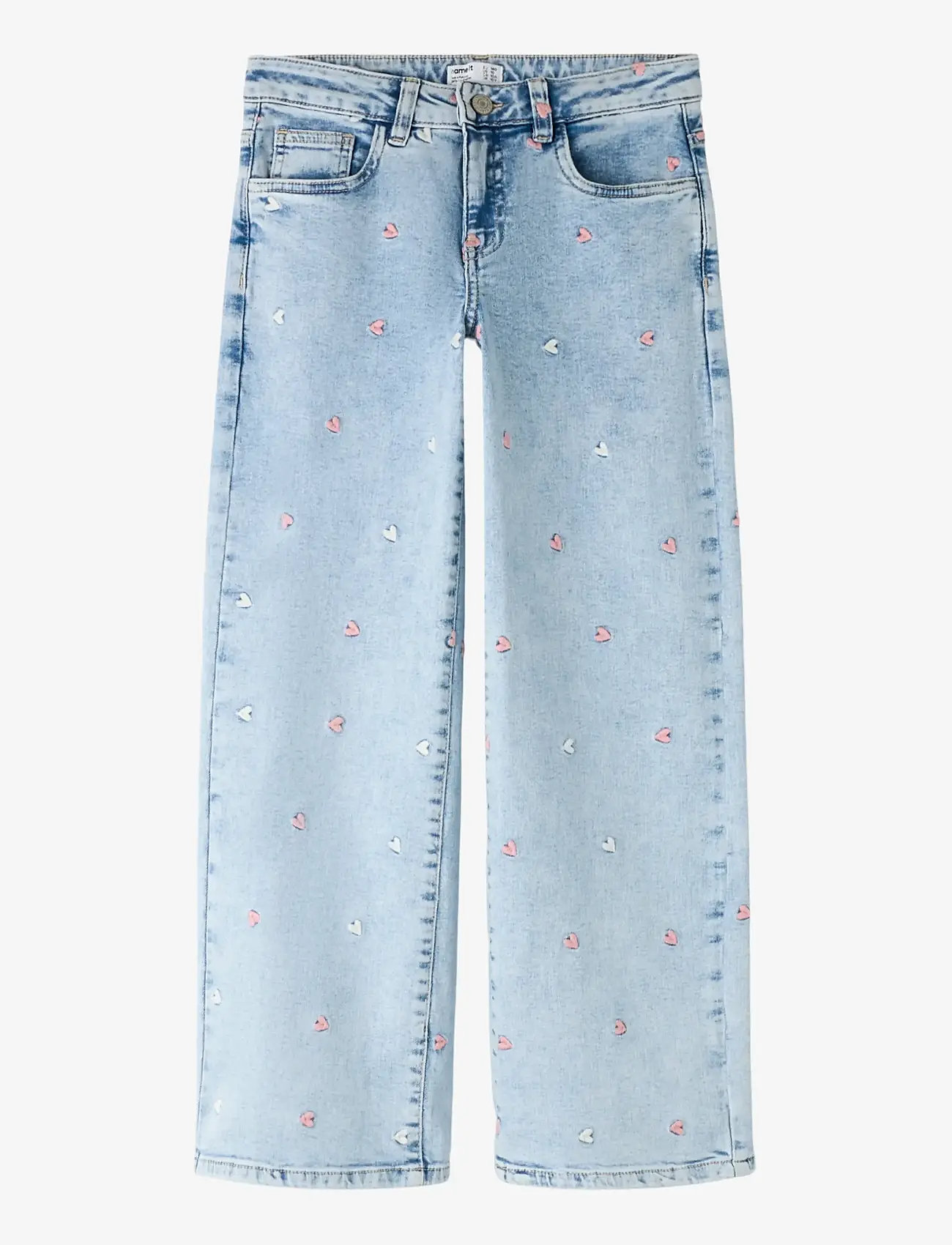 name it - NKFROSE WIDE EMB JEANS 2010-FR NOOS - brede jeans - light blue bleached denim - 1