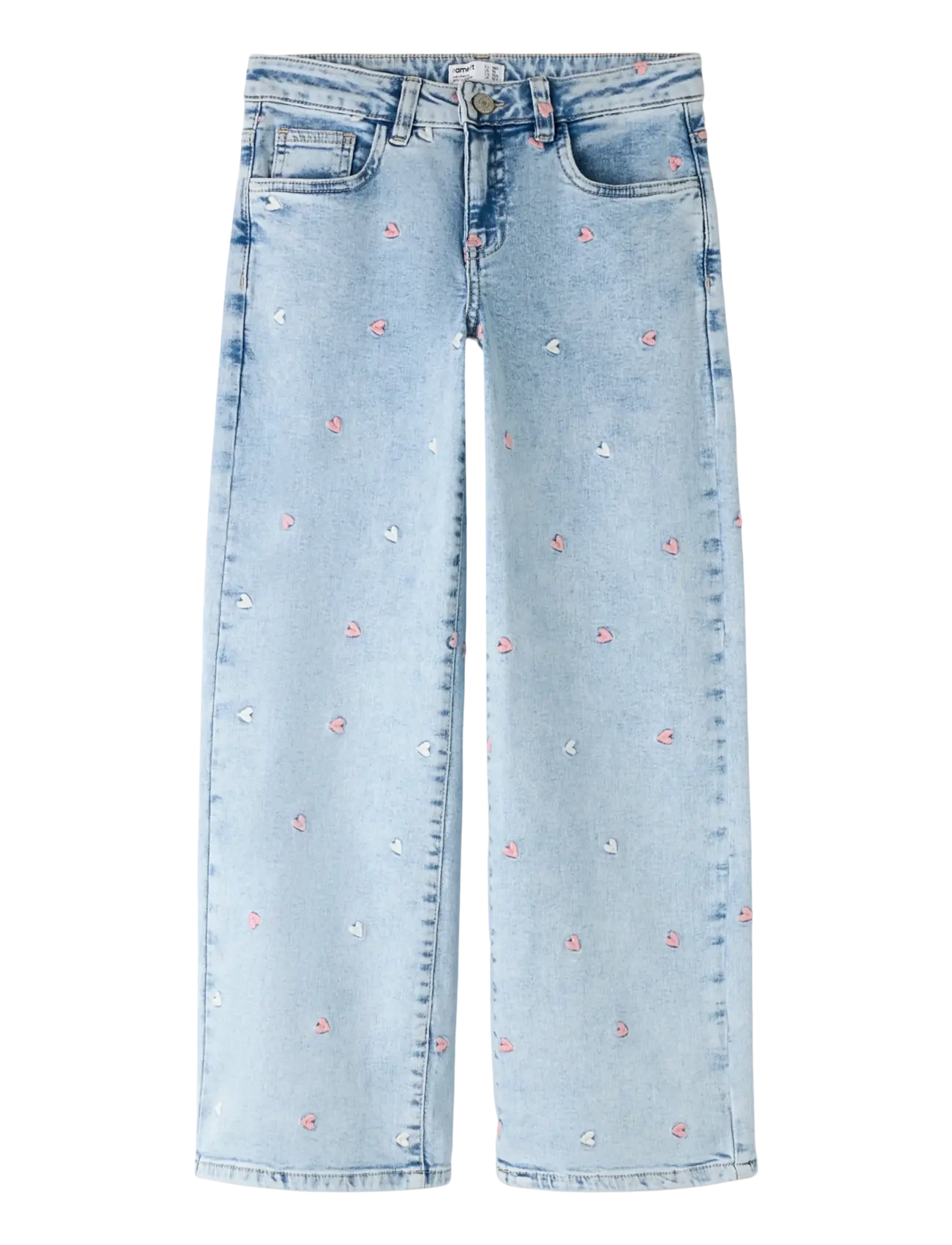 name it NKFROSE WIDE EMB JEANS 2010-FR NOOS - Vaata kõiki - LIGHT BLUE BLEACHED DENIM / blue