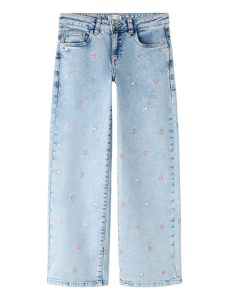 name it - NKFROSE WIDE EMB JEANS 2010-FR NOOS - brede jeans - light blue bleached denim - 1