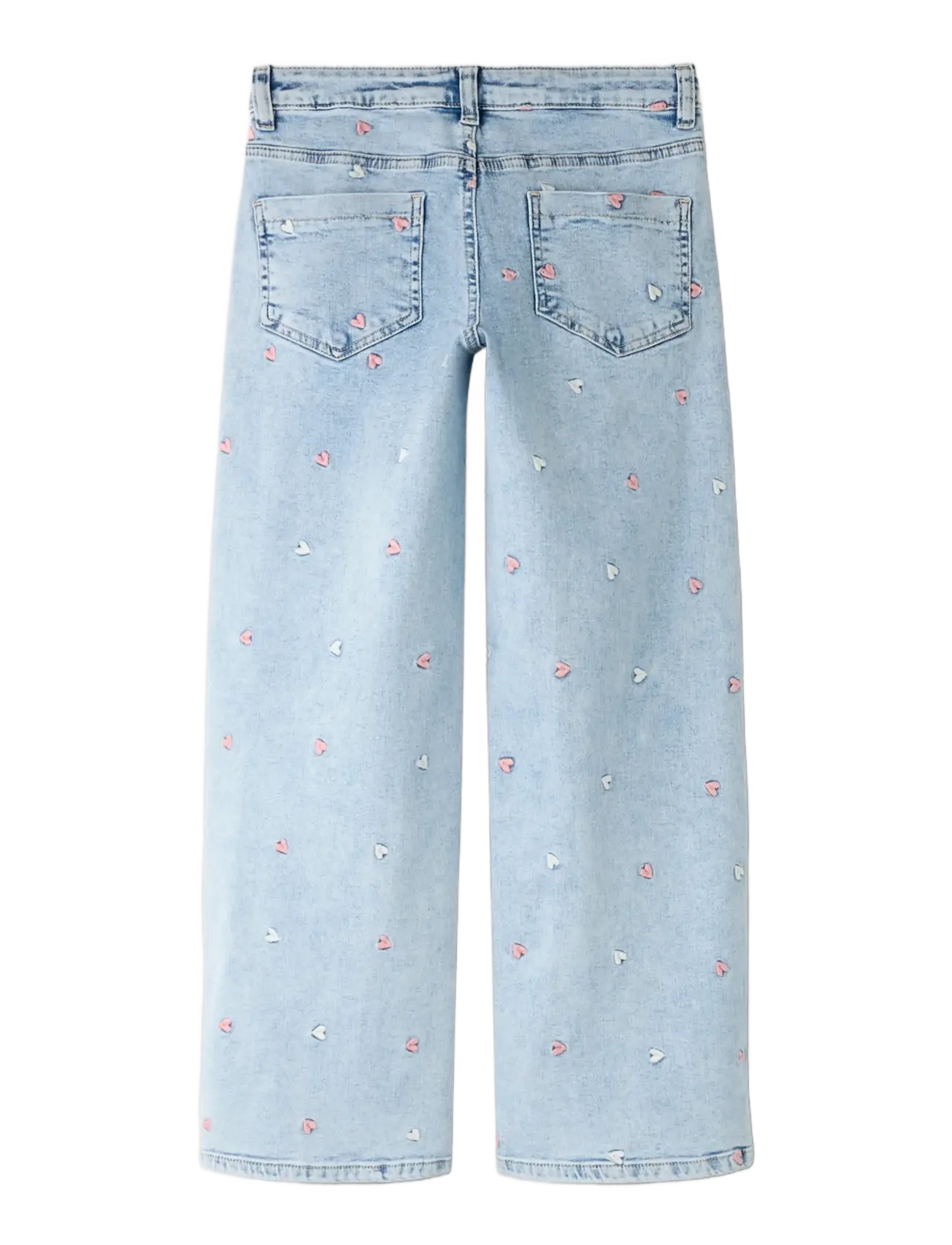 name it - NKFROSE WIDE EMB JEANS 2010-FR NOOS - hosen mit weitem bein - light blue bleached denim - 2