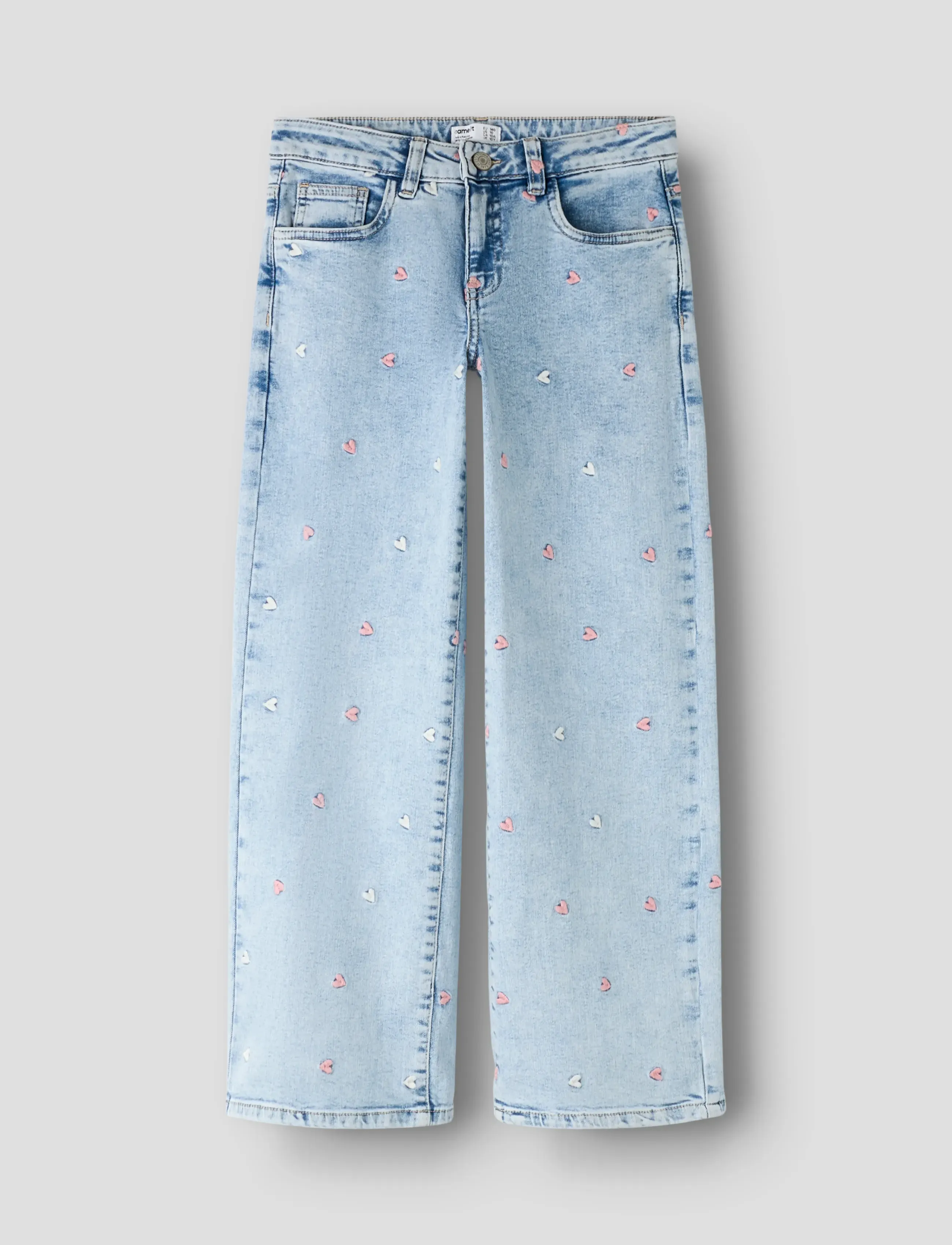 name it NKFROSE WIDE EMB JEANS 2010-FR NOOS - Alaosat - LIGHT BLUE BLEACHED DENIM / blue