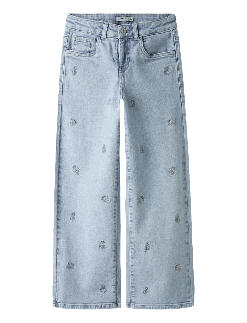 name it - NKFROSE WIDE EMB JEANS 2010-FR NOOS - szerokie dżinsy - light blue denim - 1