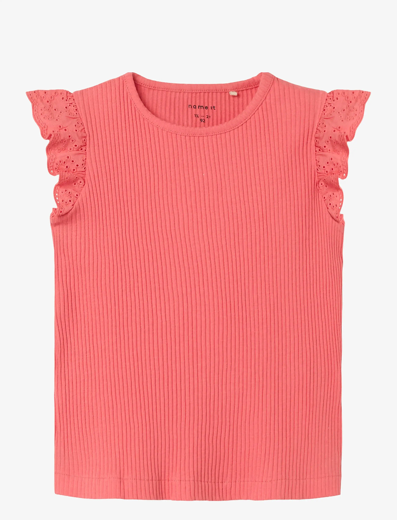 name it - NMFHALINA SS TOP - linnen - spiced coral - 0
