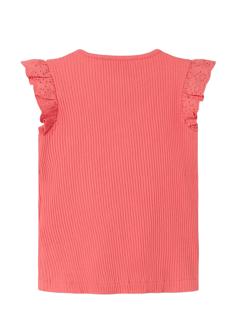 name it - NMFHALINA SS TOP - linnen - spiced coral - 1
