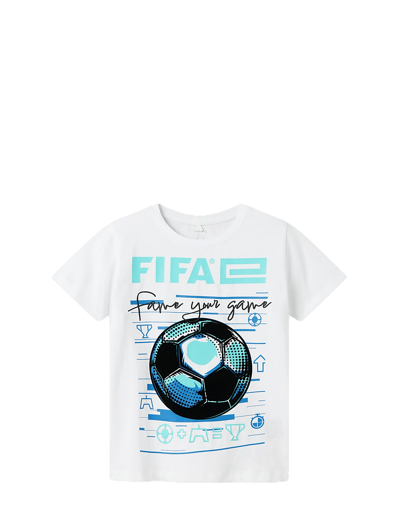 name it - NKMADIAN FIFAE SS TOP BOX VDE - lühikeste varrukatega t-särgid - bright white - 0