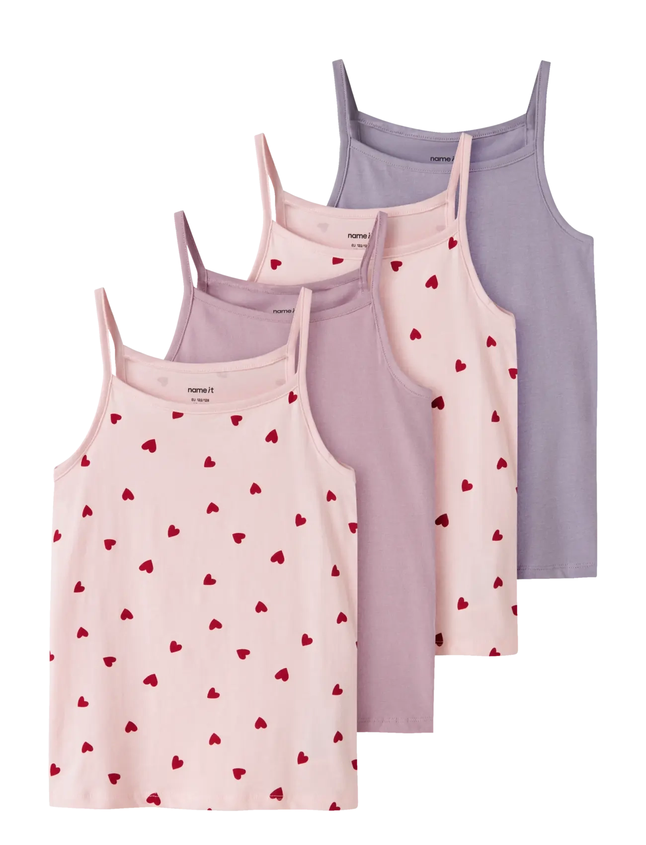 NAME IT Nkfstrap Oberteil 4P Aop Noos Pink - 122-128 - Kinder